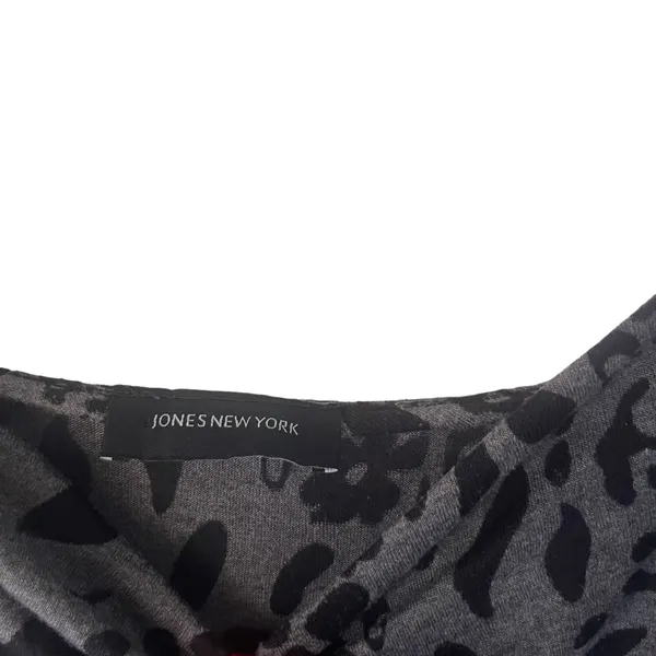 Jones New York Large Black Animal Print Vampire Goth Night Gown Maxi Slip‎ Dress - Image 5