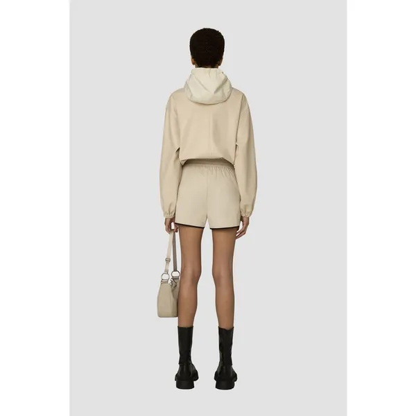 AMYLYNN Womens Darcie Hoodie Vegan Leather‎ Pocket Off White Sz Small - Image 7
