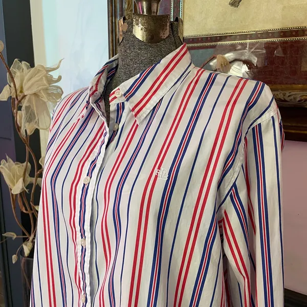 Ralph Lauren Black Label Striped Cotton Broadcloth Button Down Shirt - L 🧡🎀 - Image 5