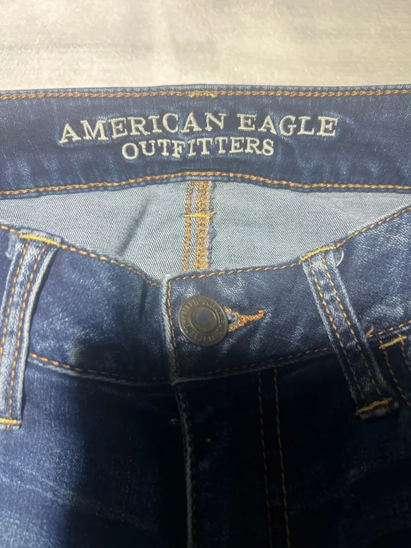 American Eagle Outfitters Navy Blue Ripped Skinny Jeans - Image 2