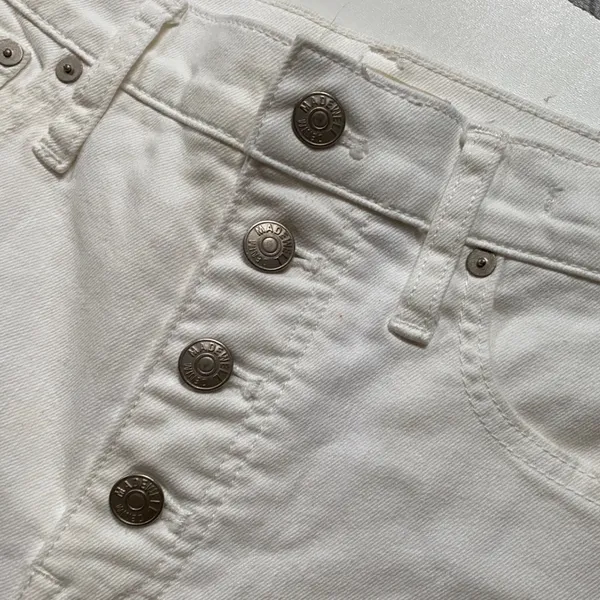 Madewell The Perfect Vintage Crop Jean‎ White Button Fly Raw Hem L3908 Womens 28 - Image 14