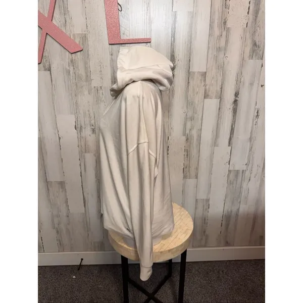 DKNY Sport Velour Pullover Hoodie Cream Women’s XL - Image 3