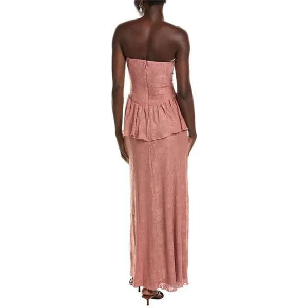 NWT Anthropologie We Wore What Strapless Corset Peplum Maxi Dress Sz‎ 2 - Image 3