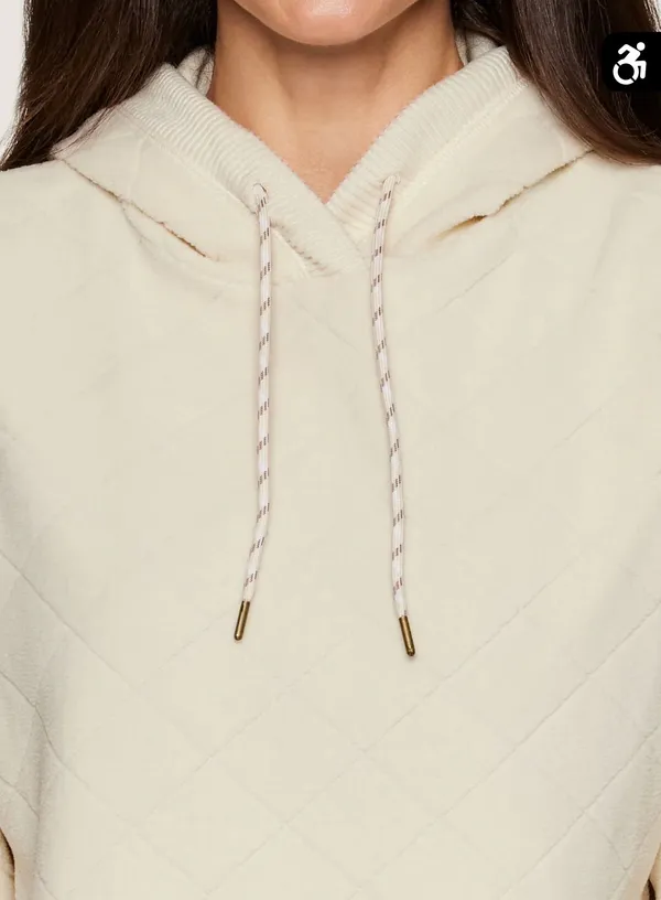 Avalanche Women’s Alpine Diamond Quilted Fleece Hoodie Cream Ivory size Medium - Image 11