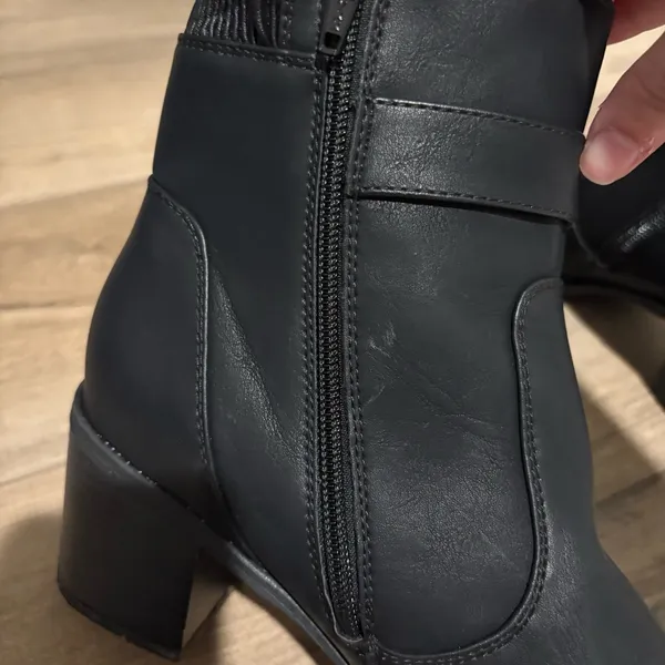 White Mountain Smooth‎ Dessert Zipper Buckle Heeled Booties Black Shoe Size 8.5 - Image 12