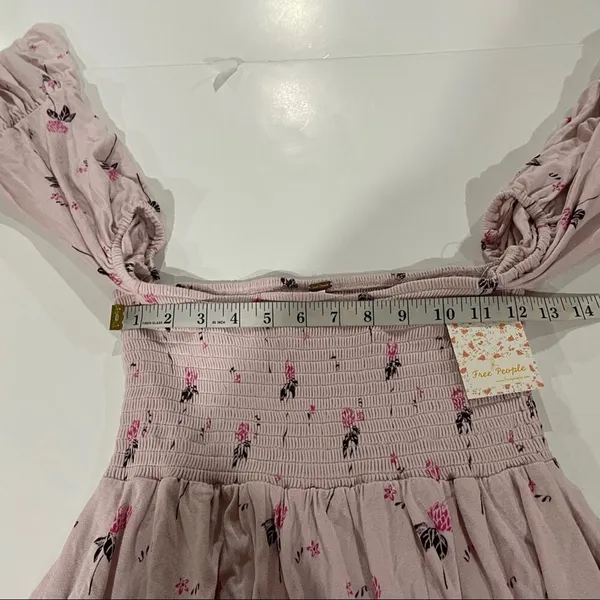 Free People Lana Off The Shoulder Floral Top in Cloud Berry Combo‎ Size S - Image 10