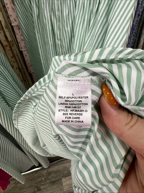 Striped Spaghetti Strap Dress Large - Image 9