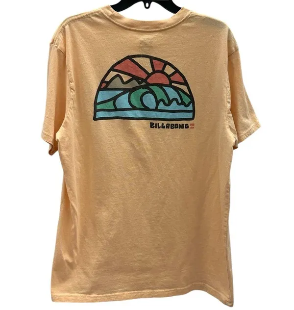 Billabong Adventure Division Organic Cotton Graphic Tee Pastel Orange Unisex XL - Image 10