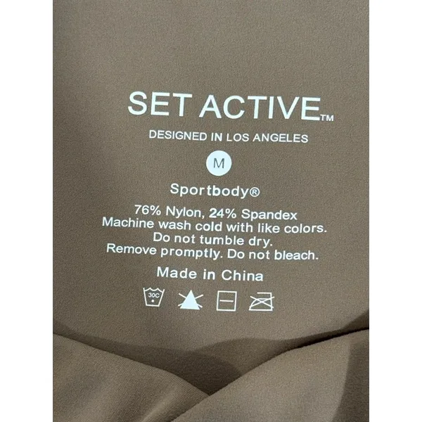 SET ACTIVE Womens Leggings Brown Sportbody Sporty High Rise Stretch Medium - Image 4