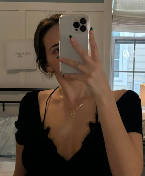 Black Going Out Top Lace Cami Tee - Image 2