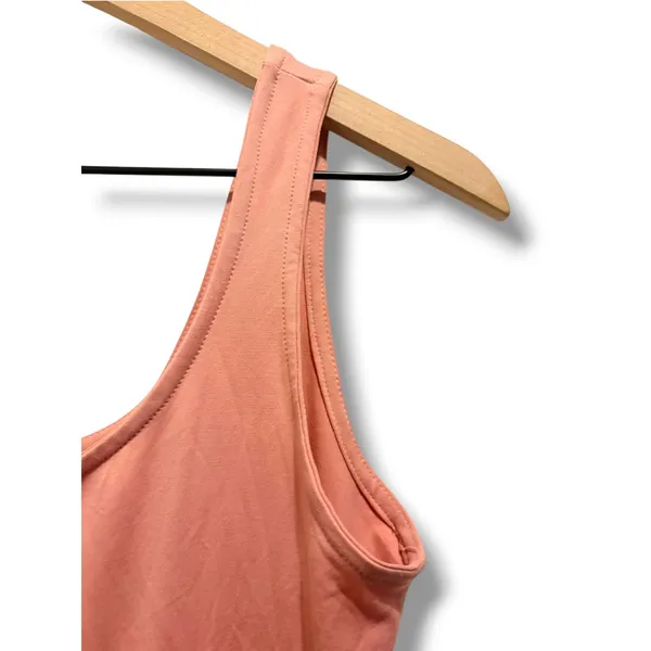 Pink Zip Front Biker Short Romper Workout Lounge Jumpsuit Size Large - Image 5
