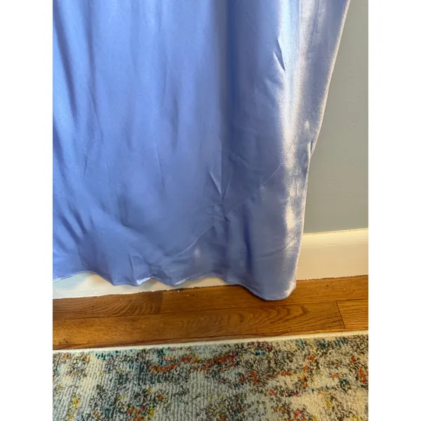 Anthropologie Lace V-Neck Slip Midi Dress Blue and Brown sz Large - Image 5