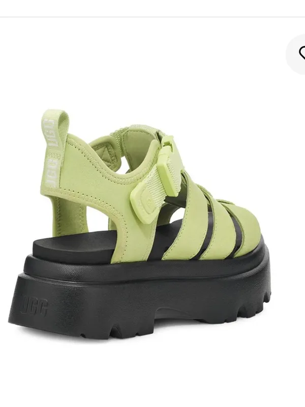 UGG Lime Green Platform Fisherman Sandals - Image 4