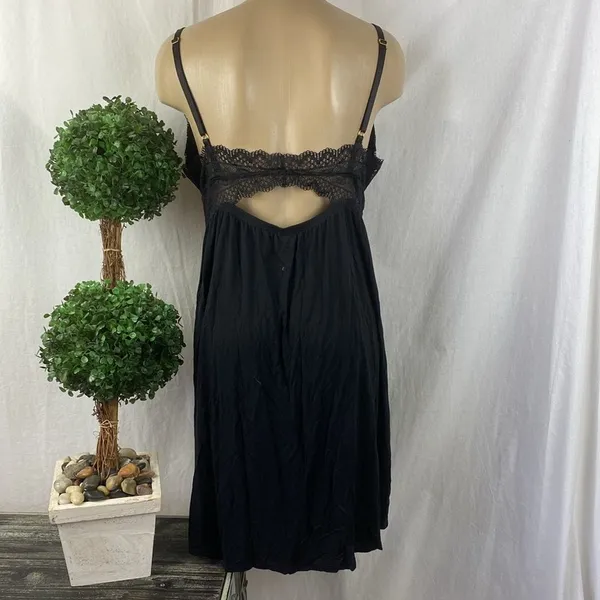 Soma Black Lace Trim Short Sleep Dress XL - Image 3