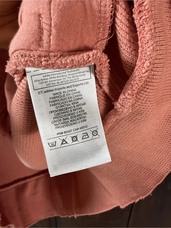 adidas Women’s Oversized Short-Sleeve Waffle Jacket in Dusty Pink - Image 10