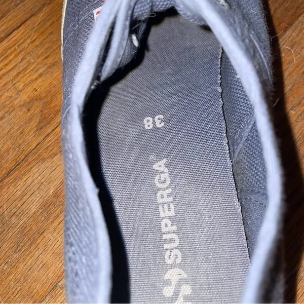 SUPERGA 2750 Cotu Classic Low Top Lace Up Indigo Sneakers for Women Size 38 - Image 3