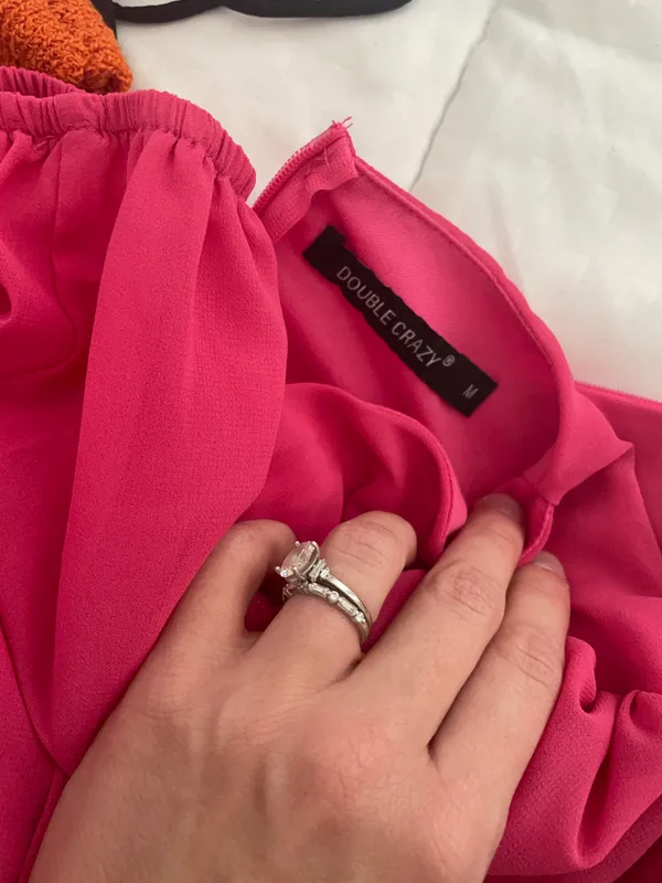 Pink Ruffle Mini Dress Size M - Image 6