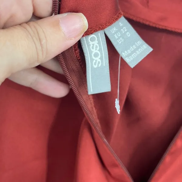 Asos Maxi Wrap Satin Skirt Sz 0 Rust Y2K Minimalist Formal Bias Sleek Modern - Image 10