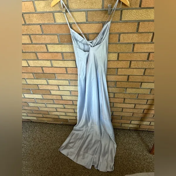NWT Show Me Your MuMu Tuscany Maxi Slip Dress in Silver Luxe Satin - Size Medium - Image 5