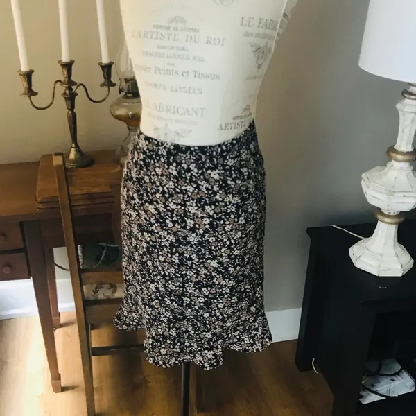 35th & 10th Brown Floral Print Flounce Skirt Sz S - Image 6