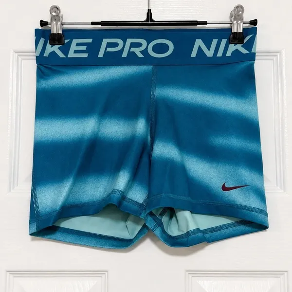 Nike Pro Dri-FIT Blue Ombre Compression Training Shorts Women's Small S Gym - Image 2