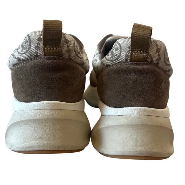 Tory Burch Good Luck T-Monogram Trainer Brown Suede Chunky Sneakers 8.5 - Image 5