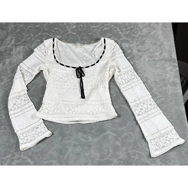 VTG Thirty Thirty Womens Y2K Lace Babydoll Top Small Coquette Romantic Ballet - Image 5