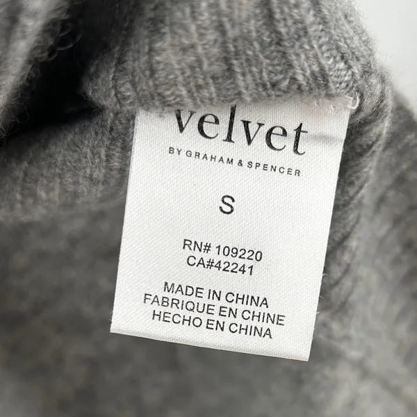 Velvet by Graham & Spencer Heather‎ Gray Quincy Cashmere Sweater Poncho Sz Small - Image 6