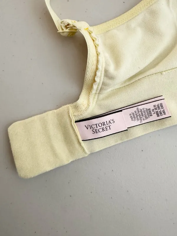 Victoria’s Secret Perfect Comfort Bralette Large Yellow Padded Logo Longline - Image 6