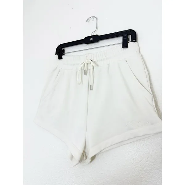 For Love & Lemons Cream Sweat Shorts Size Medium Embroidery Comfort Loungewear - Image 5