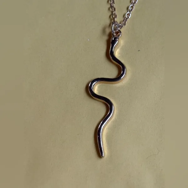 Gold Snake Pendant Necklace for Reptile Lovers - Image 2