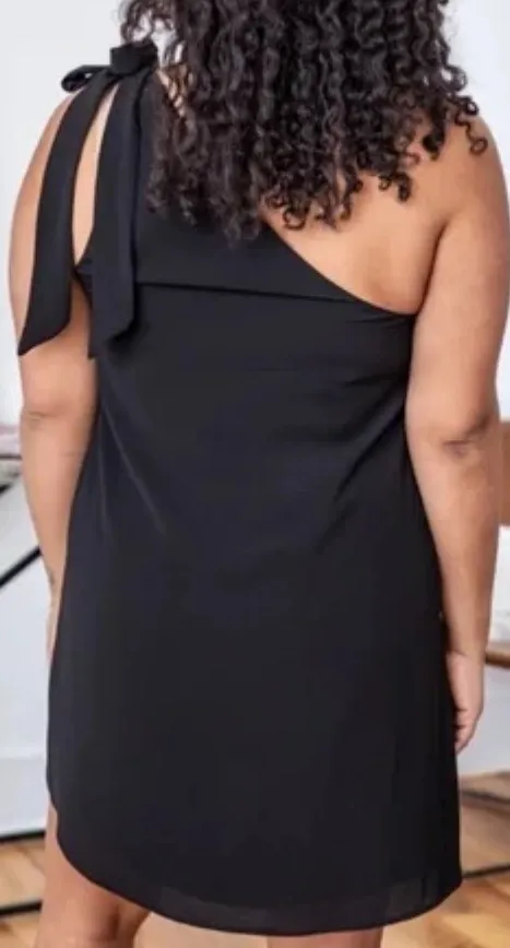 Pink Lily Thriving All Night Black One Shoulder Dress - Image 3