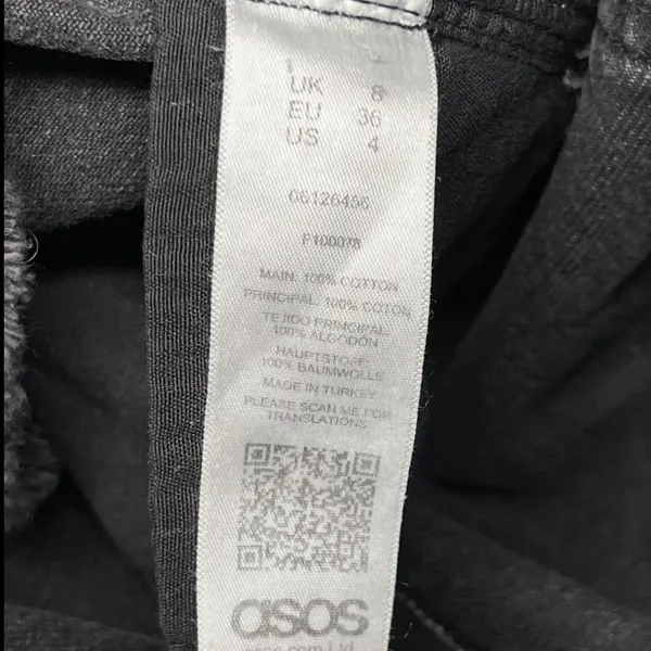 ASOS Black Denim Overall Dress Mini Skirt Size 4 Adj. Straps Boho Y2K EUC - Image 6