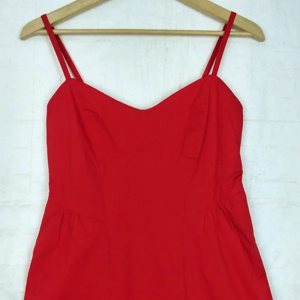 Show Me Your Mumu Allegra Midi Dress Womens M Red Spaghetti Strap Pockets FLAW - Image 6