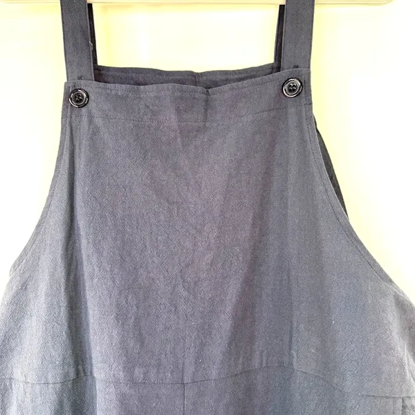 Ame Belle Clothing Women's Navy Blue Linen Blend Overall Jumper NWT Size Large - Image 5