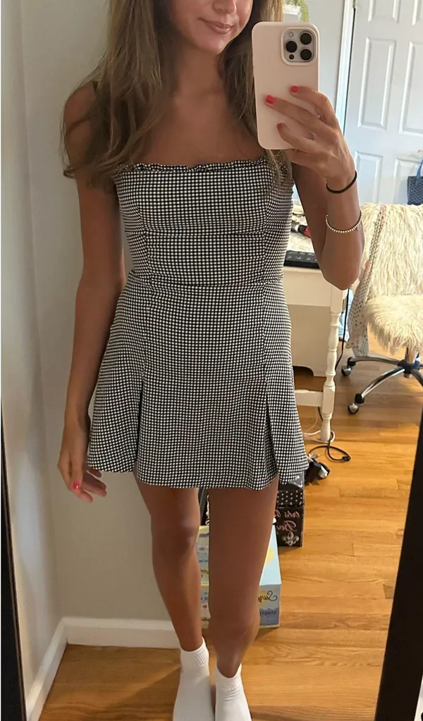 ZARA Box Pleat Mini Dress - Image 4