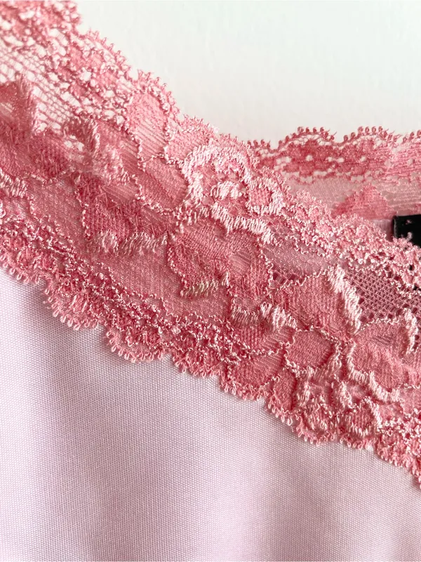 Vintage The Limited Y2K Pink Lace Trim Tank Top Cami Size XL Marie Antoinette - Image 4