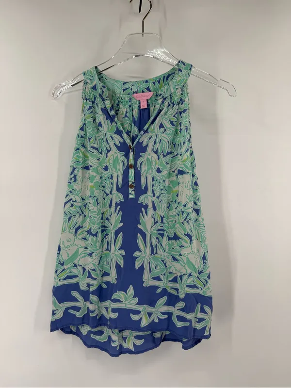 Lilly Pulitzer Bailey silk halter tank top koala wild blue size small - Image 6