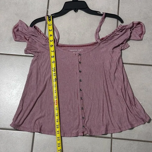 American Eagle Off Shoulder Stripe Top Blouse Soft &‎ Sexy Size XS - Image 6