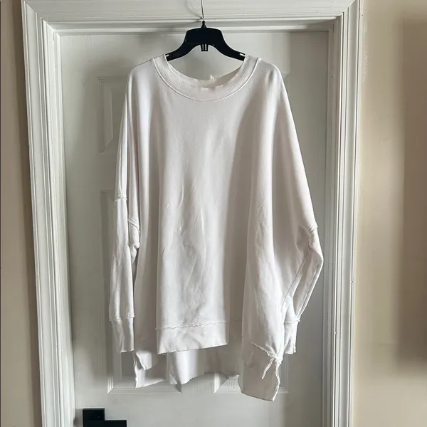 Aerie White Big Chill Oversized Distressed Sweatshirt - Image 3