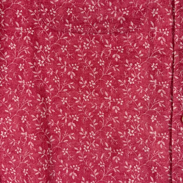 Lauren Ralph Lauren Red Floral Button Down Shirt XS Roll Tab Sleeve Cotton LRL‎ - Image 3