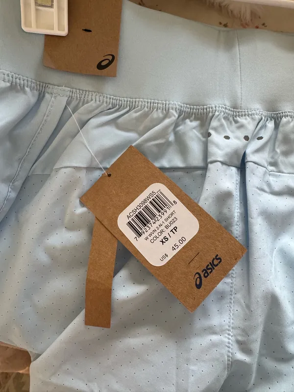NWT ASICS Athletic Shorts Light Blue - Image 3
