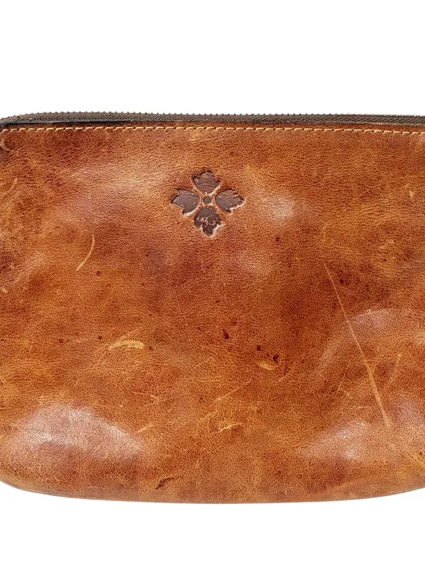 Patricia Nash Cassini Whiskey Brown Tan Leather Wristlet Clutch Purse - Image 2