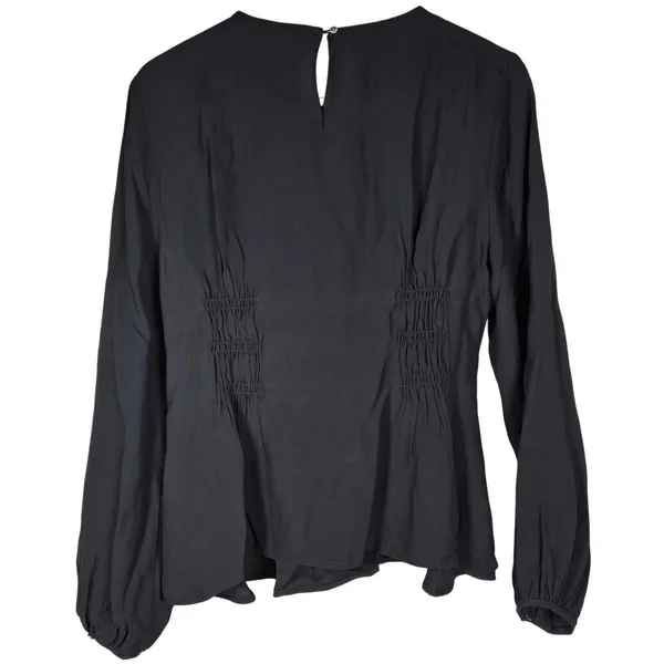 J. Crew Shirred-waist‎ top in viscose crepe Black 10 NWT - Image 2