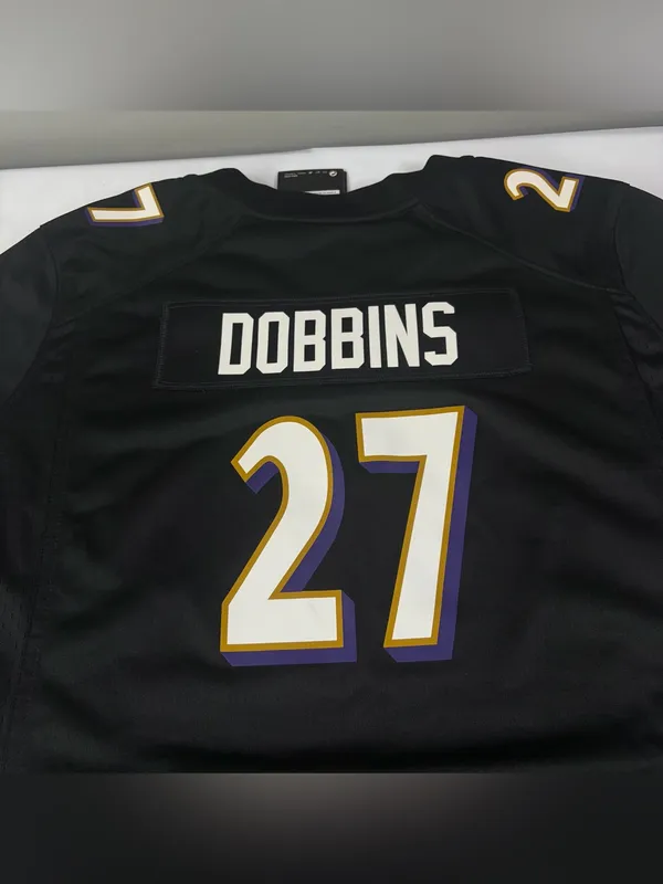 NWT Baltimore Ravens J.K. Dobbins Nike Home Black On Field Jersey Womens Sz 2XL - Image 8