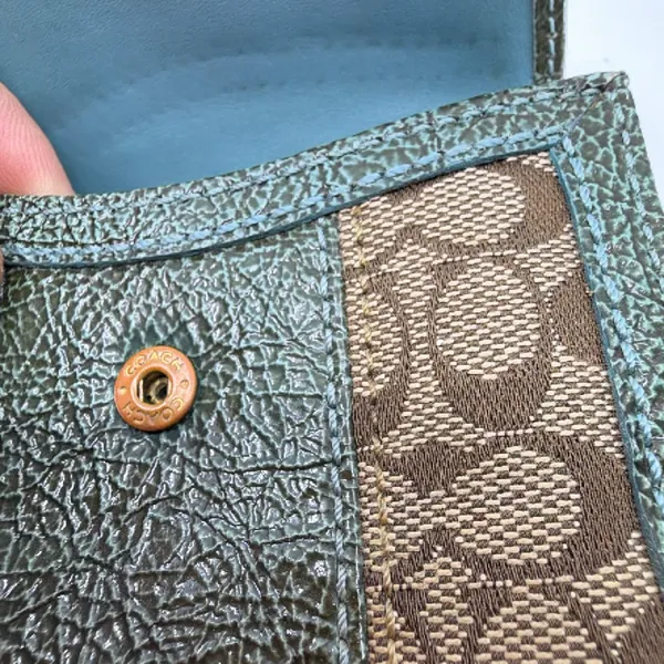 Coach Signature C Blue Leather Bifold Wallet - Image 5