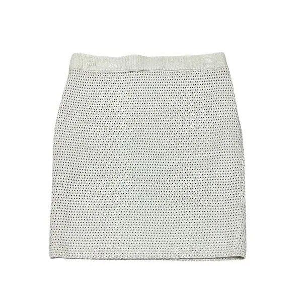 Roxy Women's Beige Crochet-Style Mini Skirt Size S Summer Casual - Image 6