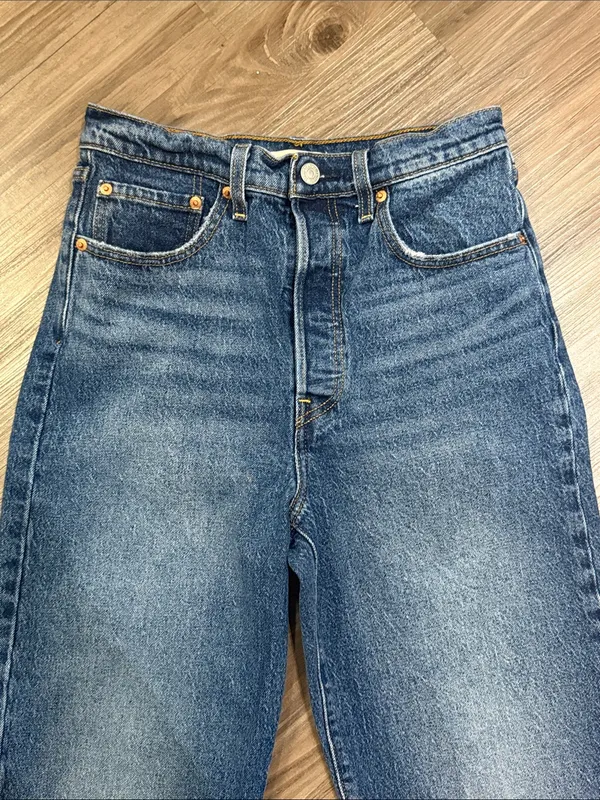 Levi’s Premium Ribcage Straight Ankle Jeans 27 My Honor Dark Wash $110 - Image 3
