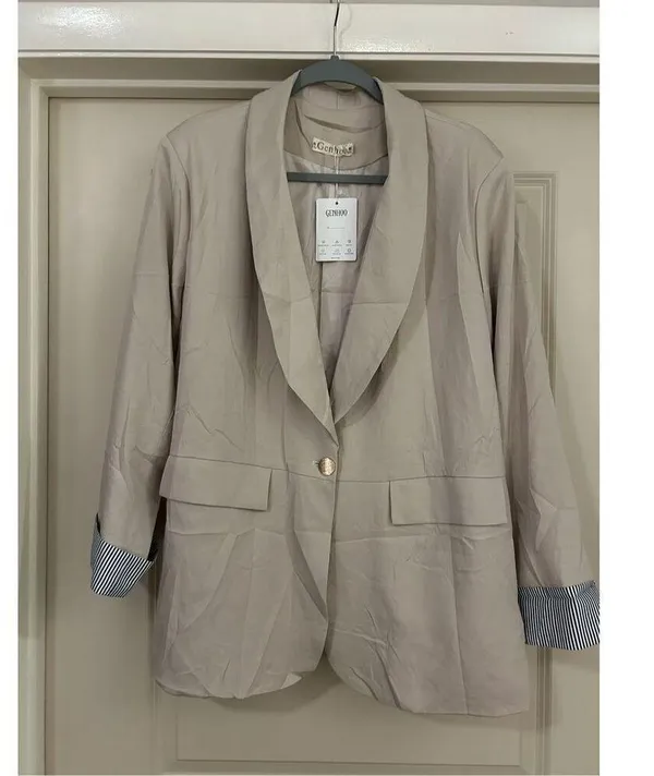 New Folded Cuff Open Front Long Sleeve Career Blazers Pockets 2x - Image 4