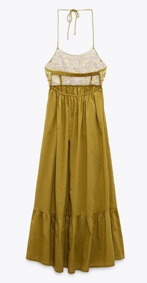 Zara Mix Beaded Crochet Dress - Image 4